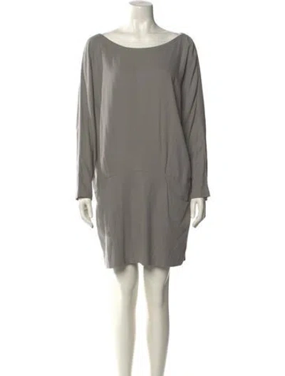Pre-owned Ba&sh Bateau Neckline Long Dress In Gray
