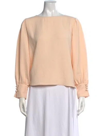 Pre-owned Ba&sh Bateau Neckline Long Sleeve Blouse In Pink