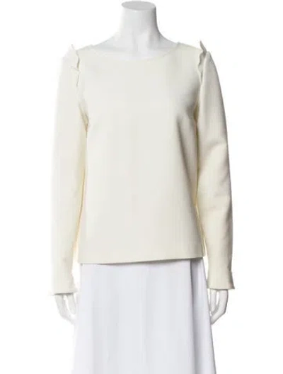 Pre-owned Ba&sh Bateau Neckline Long Sleeve Sweatshirt In Neutral