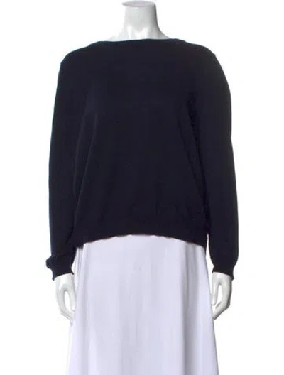 Pre-owned Ba&sh Bateau Neckline Long Sleeve Top In Black