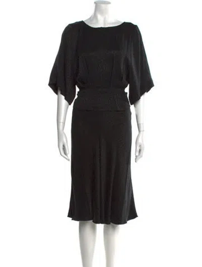 Pre-owned Ba&sh Bateau Neckline Midi Length Dress W/ Tags In Black
