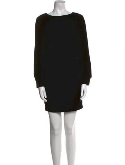 Pre-owned Ba&sh Bateau Neckline Mini Dress In Black
