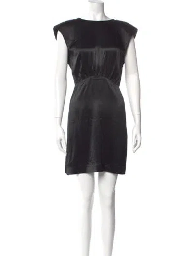 Pre-owned Ba&sh Bateau Neckline Mini Dress In Black