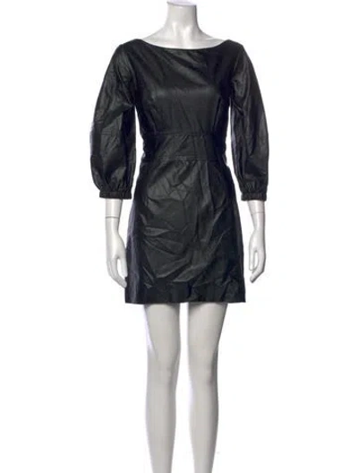 Pre-owned Ba&sh Bateau Neckline Mini Dress In Black