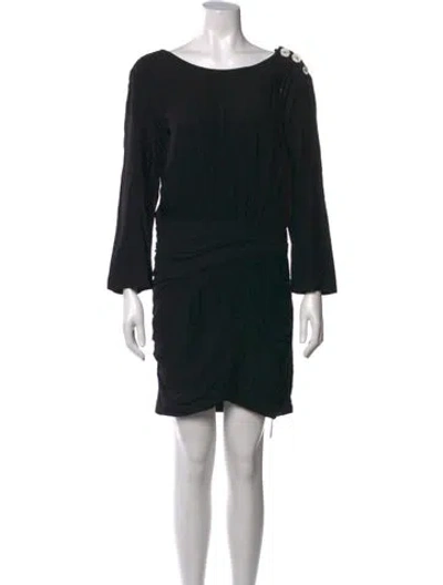 Pre-owned Ba&sh Bateau Neckline Mini Dress In Black