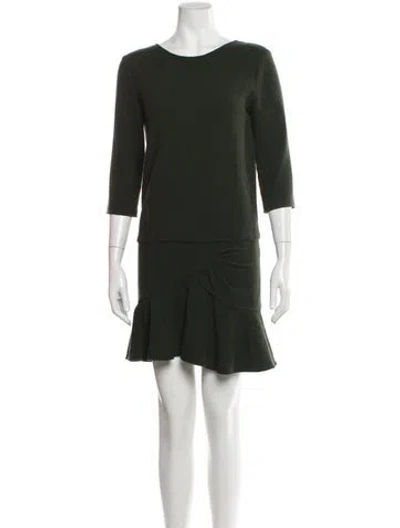 Pre-owned Ba&sh Bateau Neckline Mini Dress In Green