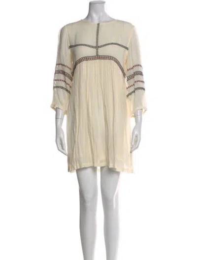 Pre-owned Ba&sh Bateau Neckline Mini Dress In Neutral