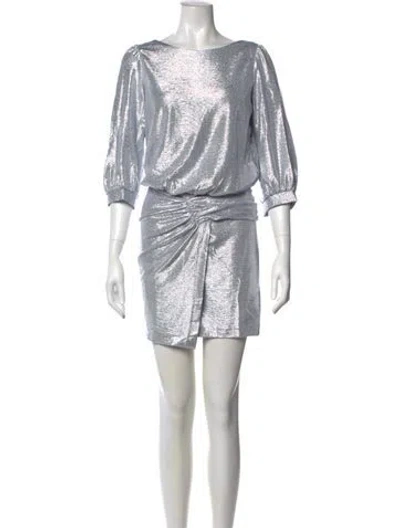 Pre-owned Ba&sh Bateau Neckline Mini Dress W/ Tags In Blue