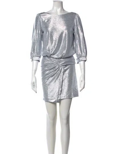 Pre-owned Ba&sh Bateau Neckline Mini Dress W/ Tags In Blue