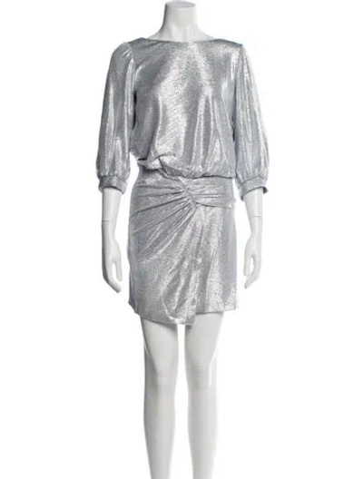 Pre-owned Ba&sh Bateau Neckline Mini Dress W/ Tags In Gray