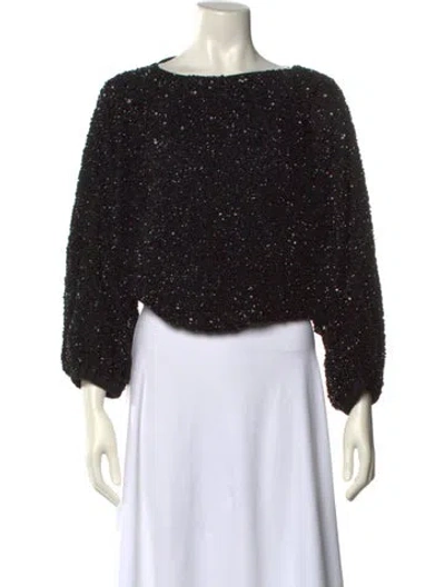 Pre-owned Ba&sh Bateau Neckline Three-quarter Sleeve Crop Top W/ Tags In Multi