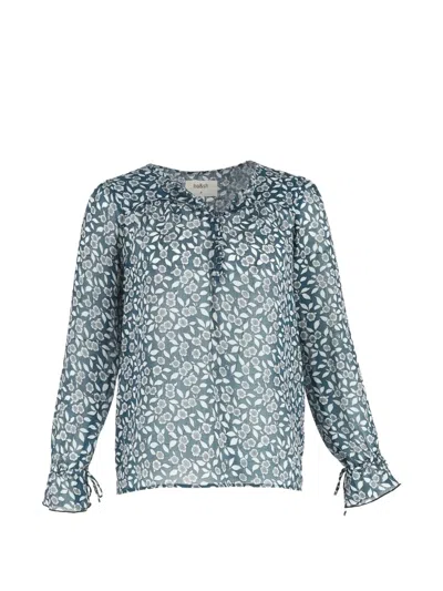 Pre-owned Ba&sh Beatrix Printed Blouse In Blue