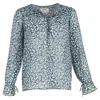 Ba&sh Ba & Sh Beatrix Printed Blouse In Blue Polyester In Blue