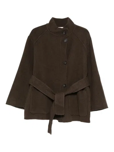 Ba&sh Belted Buttoned Jacket In Green