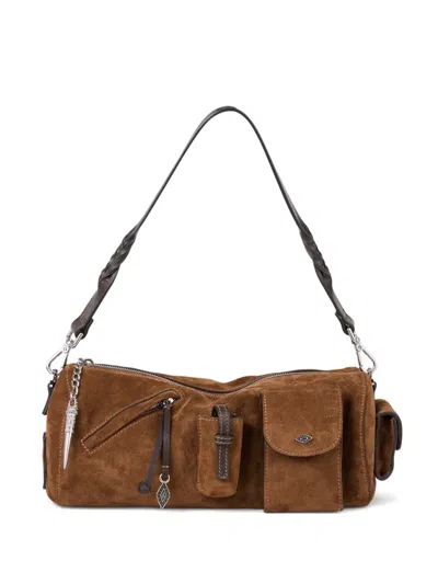 Ba&sh Beni Suede Shoulder Bag In Brown