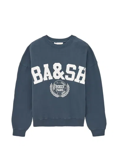 Ba&sh Benjamin Logo-print Drop-shoulder Sweatshirt In Blue