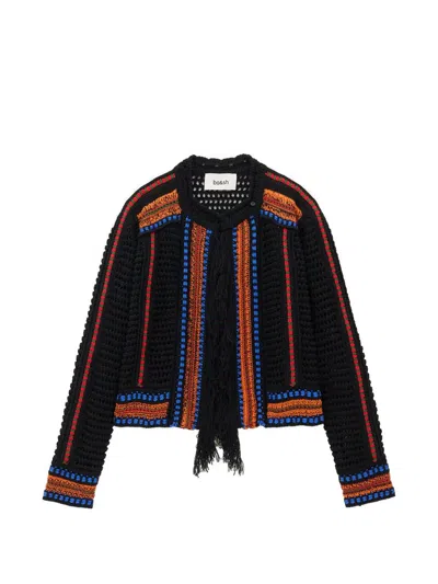 Ba&sh Bianca Fringe-trimmed Crochet-knit Cardigan In Multi
