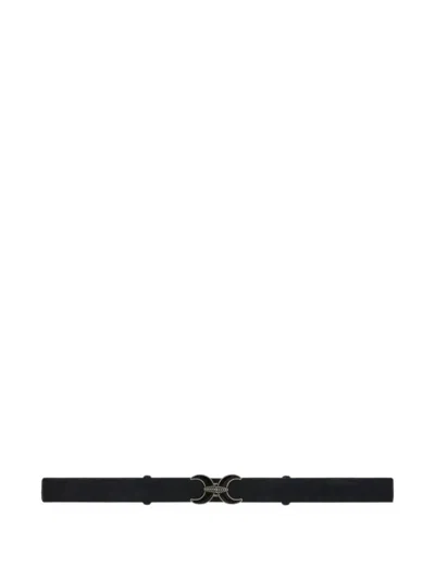 Ba&sh Bibi Moon-clasp Suede Belt In Black