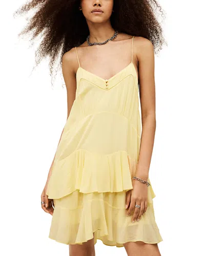 Ba&sh Bilona Ruffled Tiered Dress In Yellow