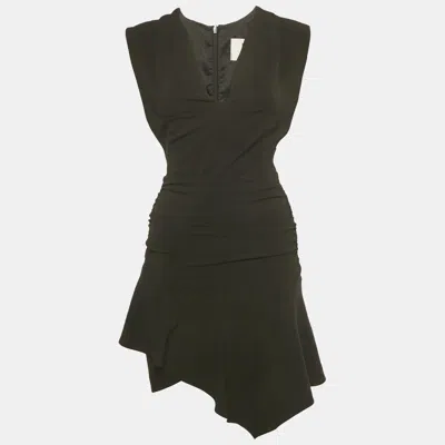 Pre-owned Ba&sh Ba & Sh Black Crepe Draped Sleeveless Mini Dress Xs
