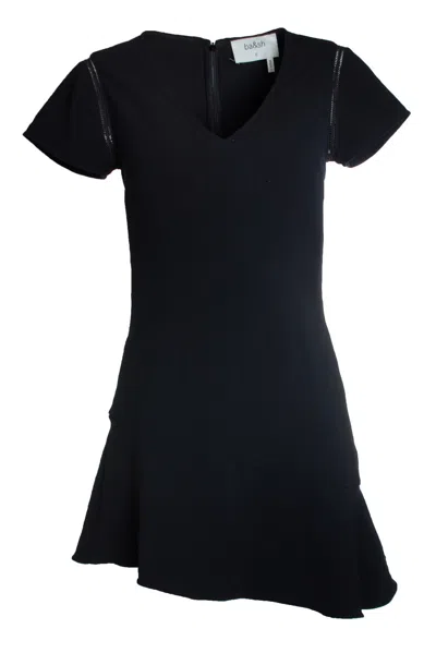 Ba&sh Ba & Sh, Black Dress With Open Woven Sleeves In Blue