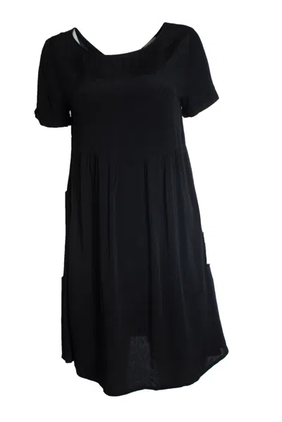 Ba&sh Ba & Sh, Black Lace Up Dress With Short Sleeves