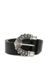 Ba&sh Blame Buckle Leather Belt In Black