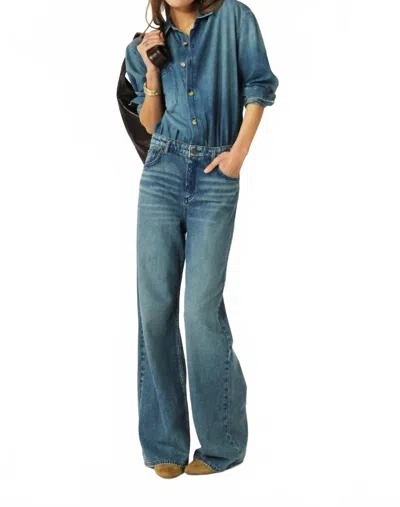 Ba&sh Bloom Denim Jumpsuit In Blue Jeans
