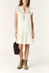 Ba&sh Bluma Flared Cut-out Detail V-neck Dress In Ecru In White