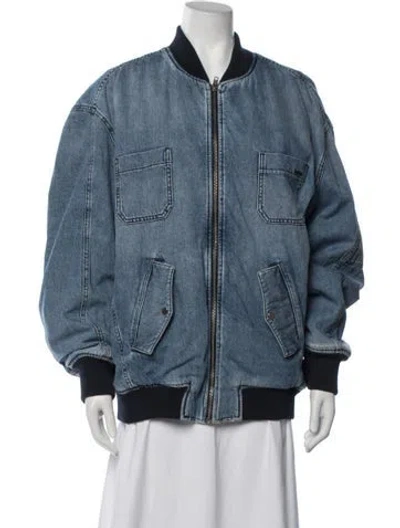 Pre-owned Ba&sh Bomber Jacket In Blue