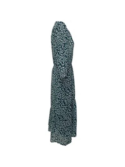 Pre-owned Ba&sh Bonnie Floral-print Shirt Midi Dress In Green