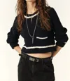 Ba&sh Bota Striped Sweater In Black In Black