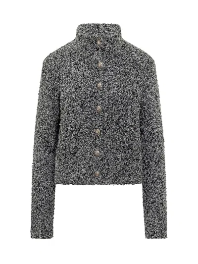 Ba&sh Bouclé Cardigan With Buttons  In Black