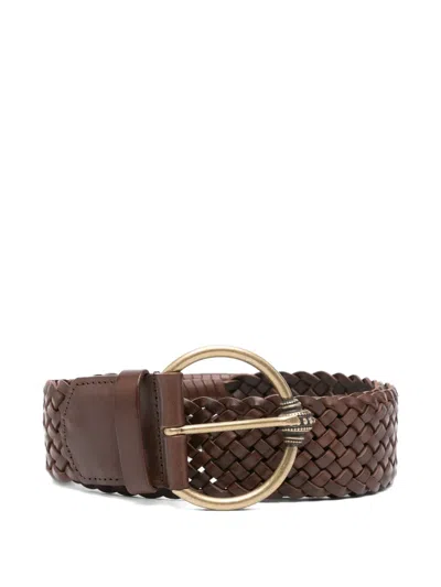 Ba&sh Braided Leather Belt In Brown