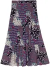 Ba&sh Brooke Tiered Midi Skirt In Purple