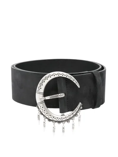 Ba&sh Bruna Crescent-moon-detail Belt In Black