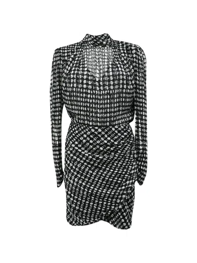 Pre-owned Ba&sh Brydie Gathered-detail Mini Dress In Black