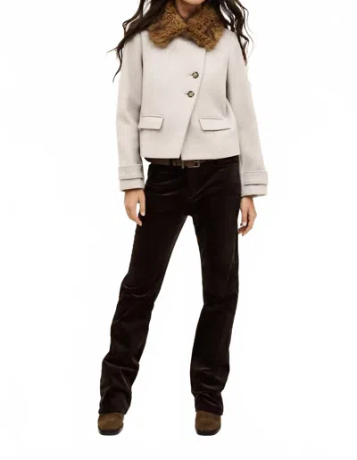 Ba&sh Button Front Terry Coat In Off White