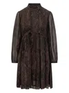 Ba&sh Short Dress With Python Print In Brown