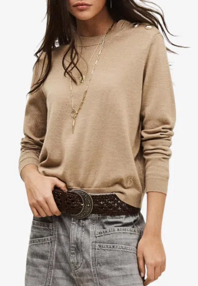 Ba&sh Byleil Knitted Wool Sweater In Brown