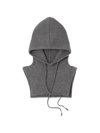 Ba&sh Cadetto Ribbed Balaclava In Gray