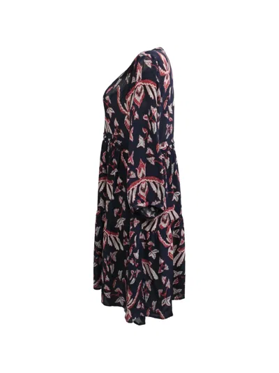 Pre-owned Ba&sh Calix Leaf-print Mini Dress In Blue