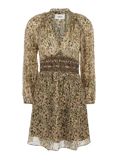 Ba&sh 'camelia' Multicolor Dress With V-neck And All-over Print