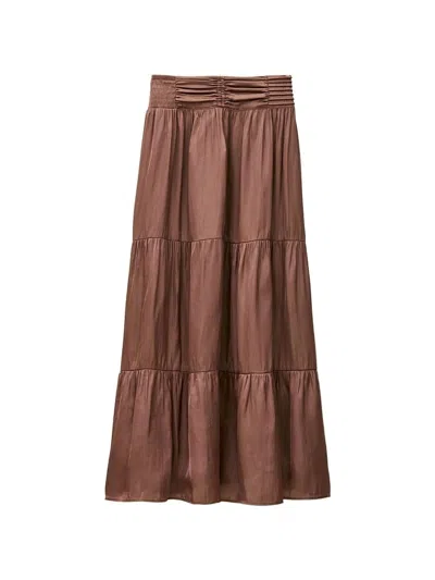 Ba&sh Camyla Tiered Maxi Skirt In Brown