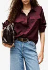 Ba&sh Canoli Flowing Long-sleeved Shirt In Burgundy