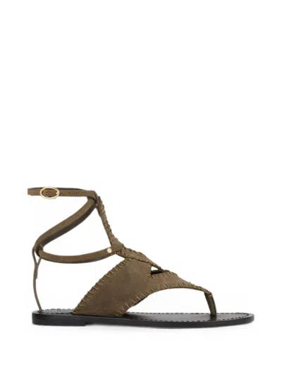 Ba&sh Capri Flat Sandals In Green