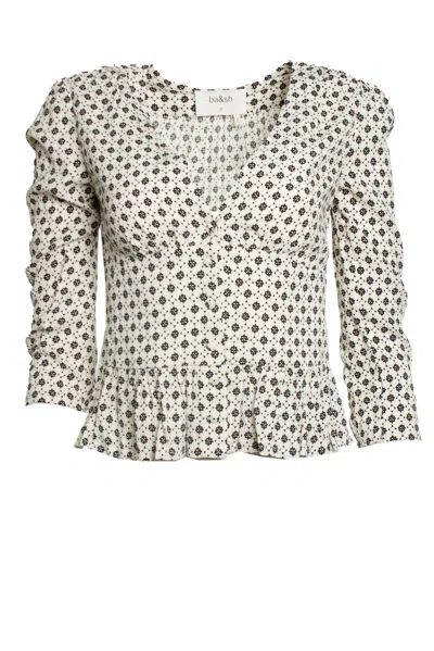 Ba&sh Ba & Sh, Carlo Top In Black And Ecru In Multi