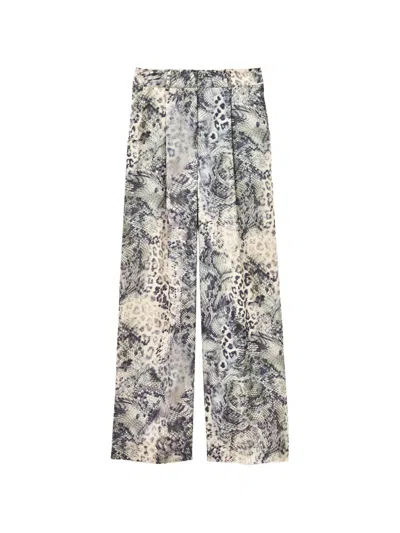 Ba&sh Carrina Animal-print Trousers In Blue