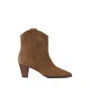 Ba&sh Casey Embroidered Western Ankle Boots In Brown