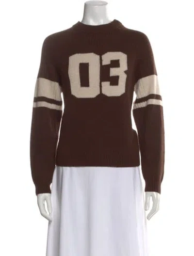 Pre-owned Ba&sh Cashmere Graphic Print Sweater W/ Tags In Brown